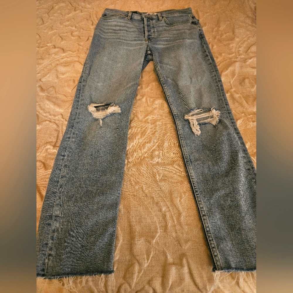 RE/DONE Originals 90s High Rise Ankle Crop in Light Dusk Destroy Size 27